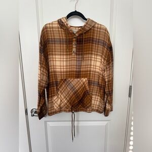 Urban Outfitters Brown Plaid Hoodie